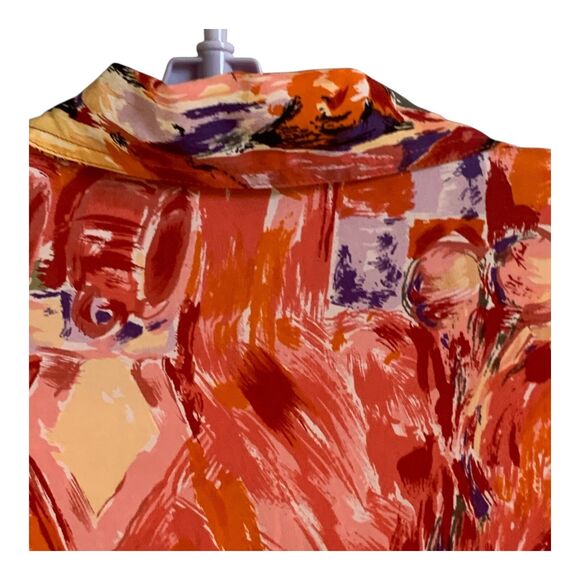 Vintage Silk Bomber Jacket LG Women's Long Sleeves Art to Wear Lightweight Coat - Picture 10 of 14